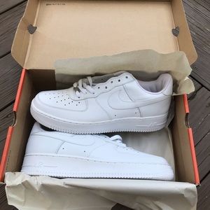 2004 Brand New White Air Force Ones size 10.5